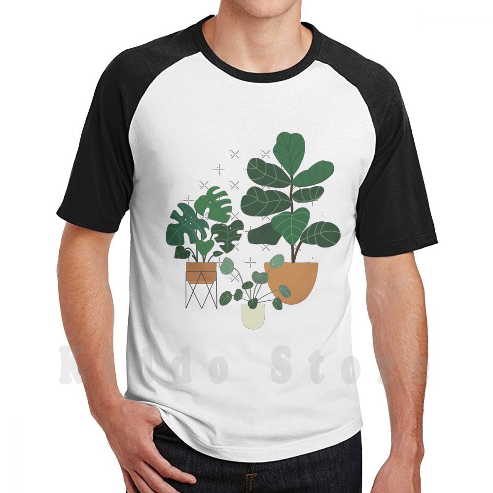 Fiddle Leaf Fig - เสื้อยืด Plant Friends ผ้าฝ้ายสำหรับผู้ชาย พิมพ์ลาย DIY