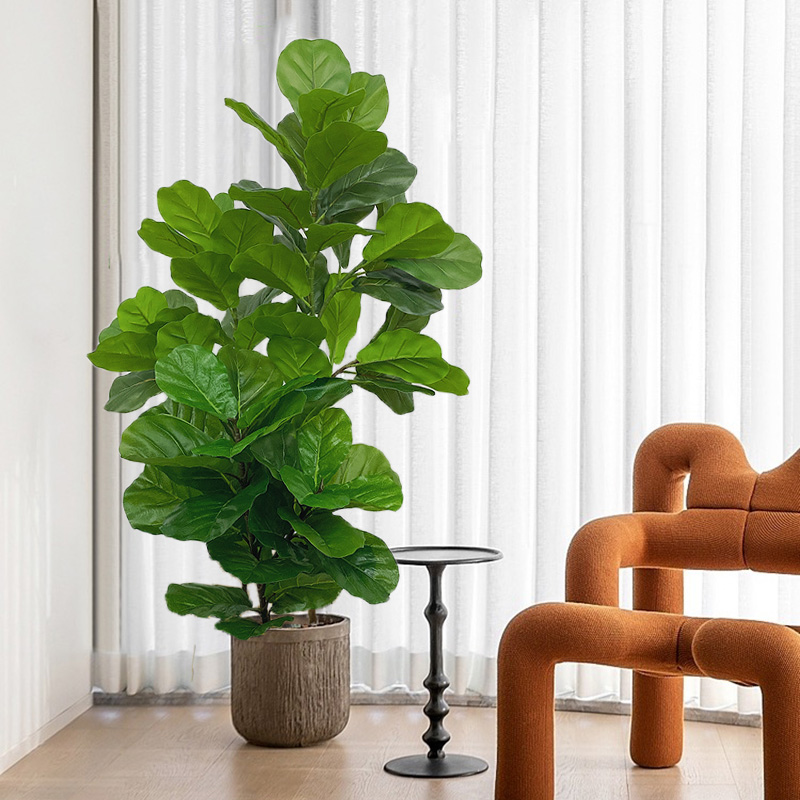 Fiddle Leaf Fig - 23-41in ประดิษฐ์ Ficus Tree พืชปลอม Tropical