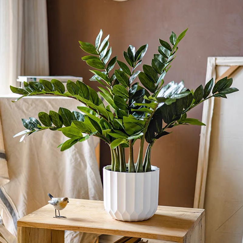 Snake Plant - ใบไม้ปลอมใบไม้ปลอมใบไม้สีเขียวใบไม้ปลอมสำหรับปลูกต้นไม้ในสวนการตกแต่งร้านในบ้านแบบเขตร้อนแบบ25in