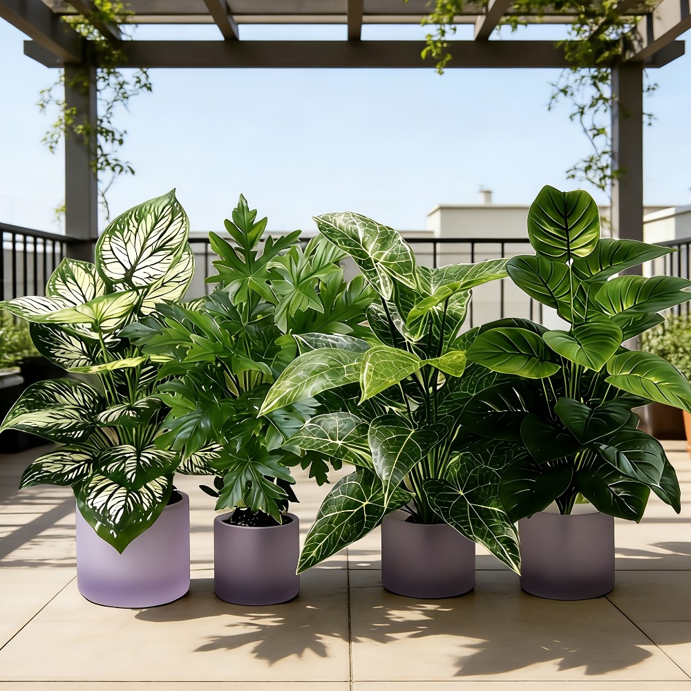 ต้นไม้ประดิษฐ์ 4 ชิ้น พร้อมใบ  - Snake Plant บทวิจารณ์และราคา
