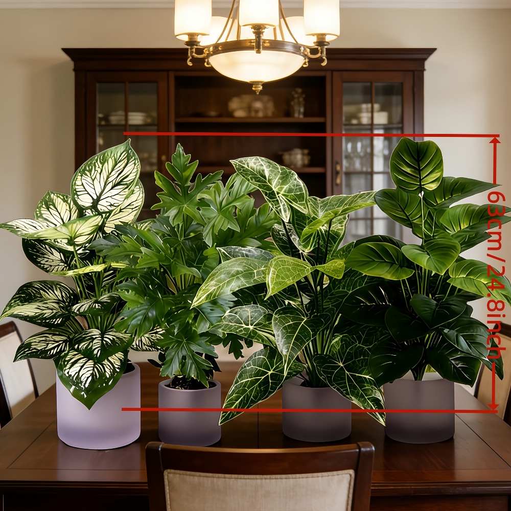 ต้นไม้ประดิษฐ์ 4 ชิ้น พร้อมใบ  - Snake Plant บทวิจารณ์และราคา