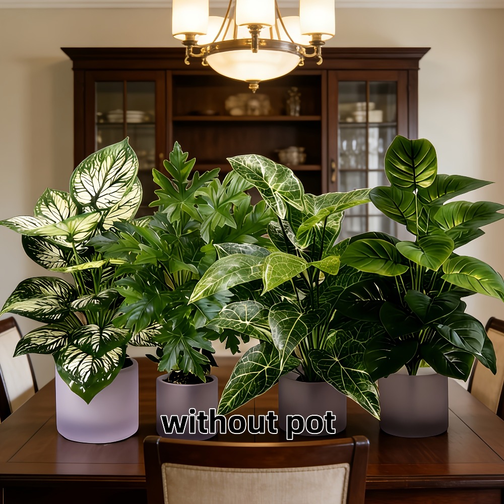 ต้นไม้ประดิษฐ์ 4 ชิ้น พร้อมใบ  - Snake Plant บทวิจารณ์และราคา