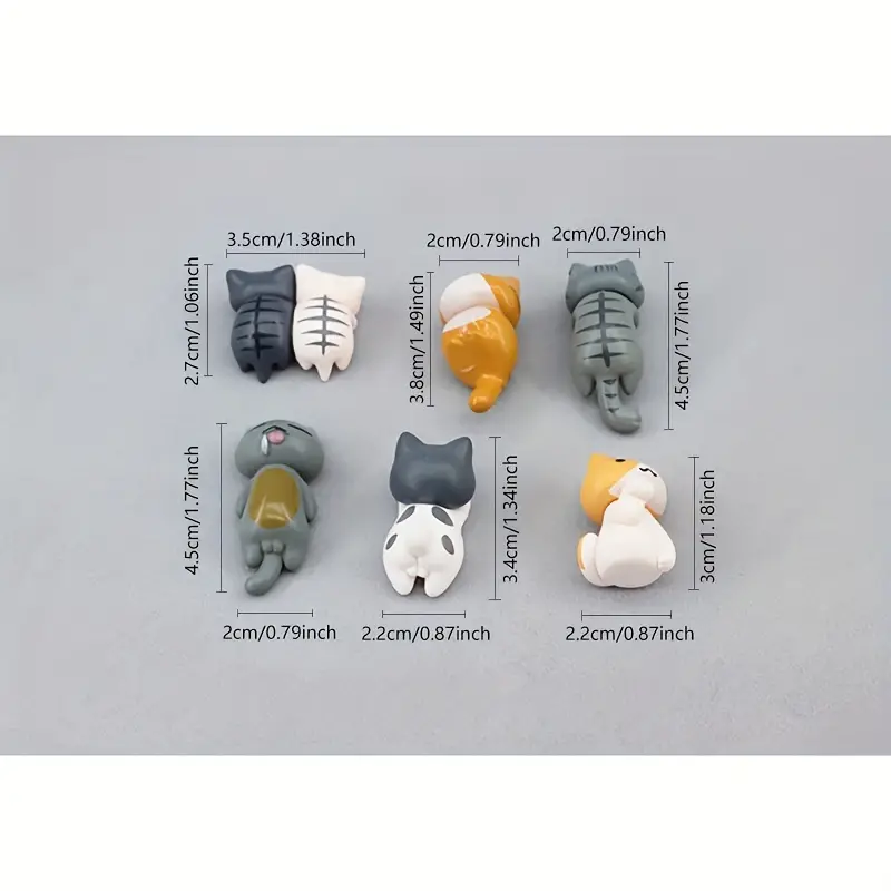 6 ชิ้น PVC การ์ตูนตุ๊กตาแมวสํา - Pothos บทวิจารณ์และราคา